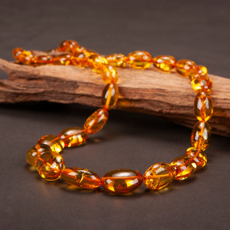 Elegant necklace made from selected amber beads